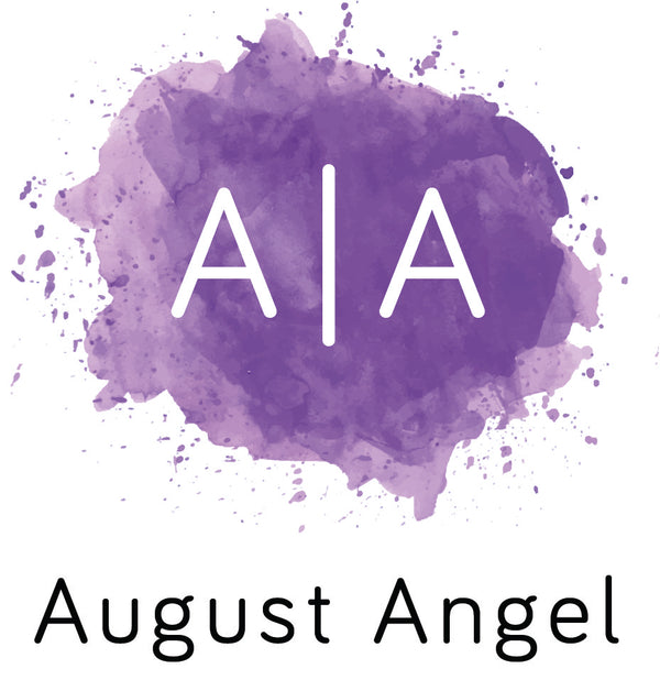 August Angel Purple Paint Splash Logo